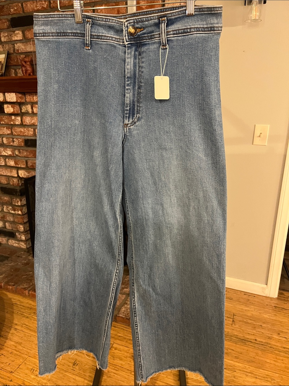 Zara size 12 Light Blue  Wide-Leg Jeans